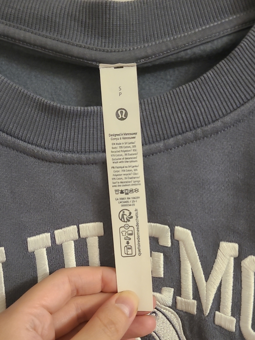 Lululemon Perfectly Oversized Graphic Crewneck Sweatshirt In Solar Grey - Picture 4 of 5